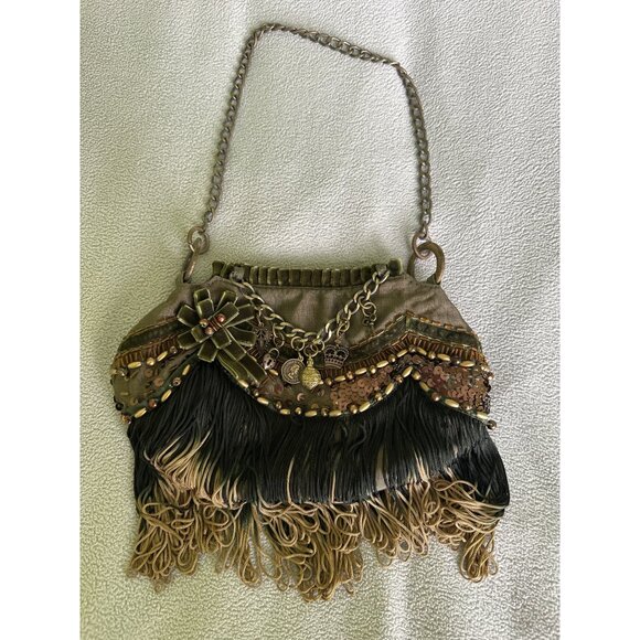 Mango Handbags - Decorative Vintage Purse Handbag Queen Elizabeth Charm Embellish Chain  Velvet